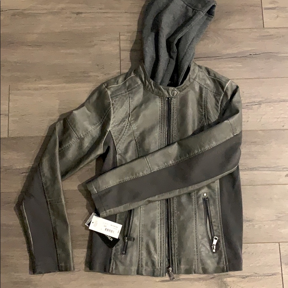 Leather Hoodie Jacket